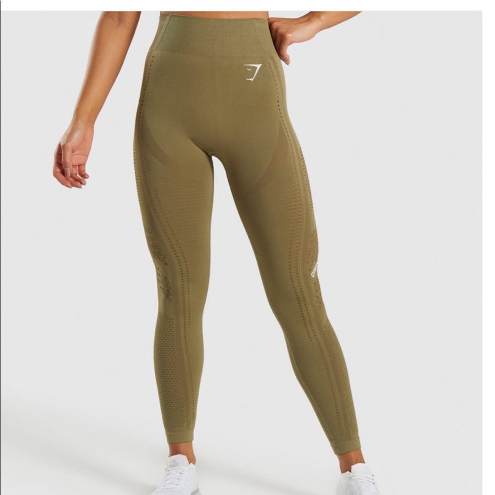 Gymshark Flawless knit tights khaki